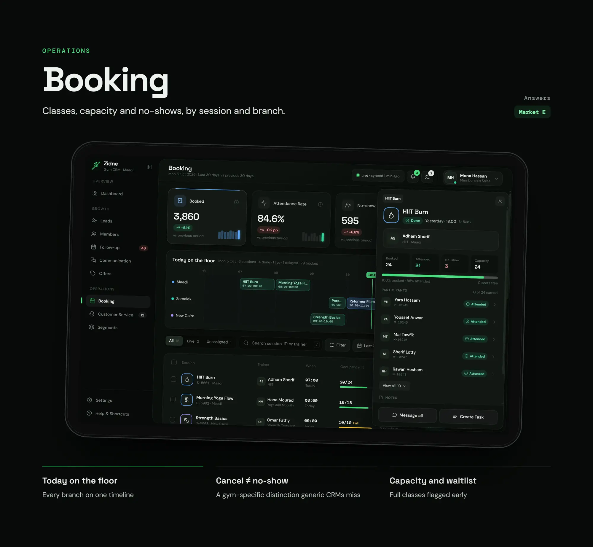 Zidne CRM, slide 62: Booking